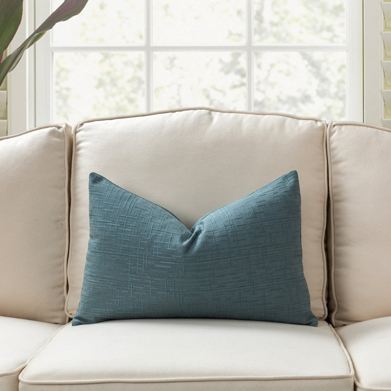 SEATTLE SOLID Cotton Blend Reversible Throw Pillow, Blue