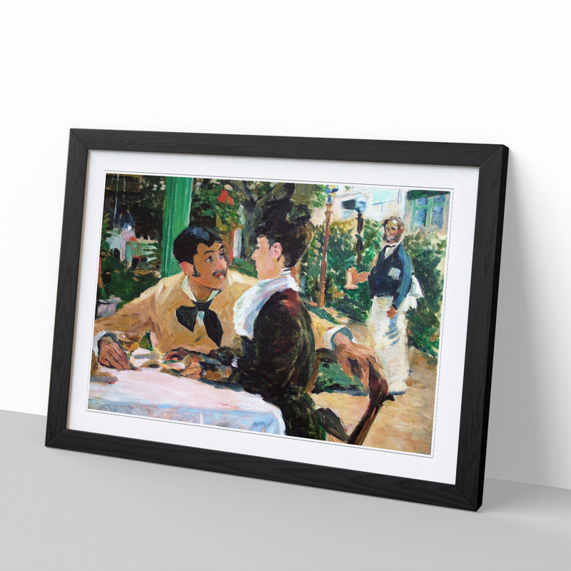At Father Lathuille by Edouard Manet - Picture Frame Painting, Black Framed, 48cm H x 65cm W x 2cm D