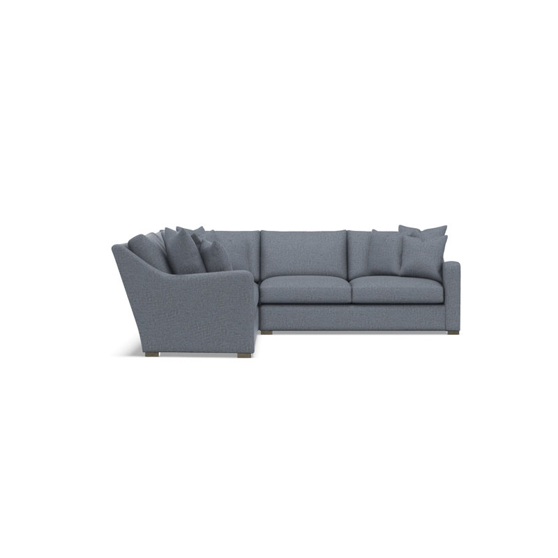 Bernhardt Ventura 3-Piece Fabric Sectional, Teal Polyester, 34.5" H x 107.5" W x 107.5" D, Symmetrical