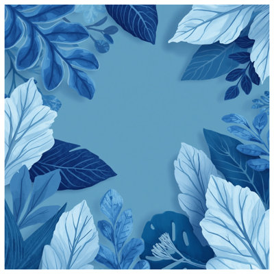 Tapis de bain Blue Foliage Illustration