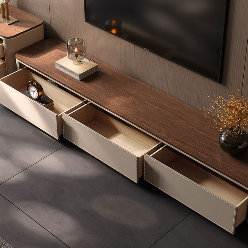 Meuble télé moderne en bois manufacturé beige