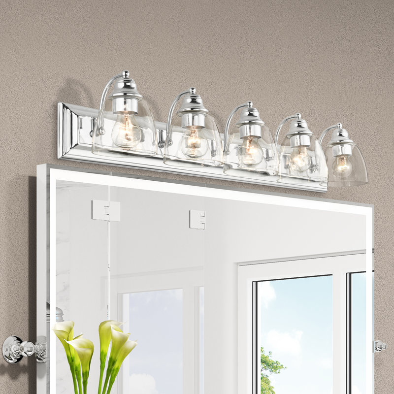 5 - Light Dimmable Vanity Light, Polished Chrome