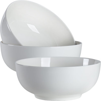 Ensemble de grands bols à soupe en céramique de 3 grands bols de service de 60 oz pour Pho, Ramen, salades, ragoûts et plus - Va au micro-ondes et au lave-vaisselle