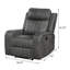 Fauteuil inclinable manuel Joser, similicuir gris, coutures rembourrées