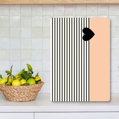 Flourish Tempered Glass Cutting Board, 7.9 x 11.8 inches | 100% Antibacterial, Easy-Clean Surface, Non-Slip Silicone Feet | Perfect for Food Prep & Serving, Durable & Stylish Kitchen Essential, Not Dishwasher Safe