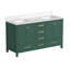 Meuble-lavabo de qualité supérieure avec rangement, structure en bois vert, lavabo double moderne