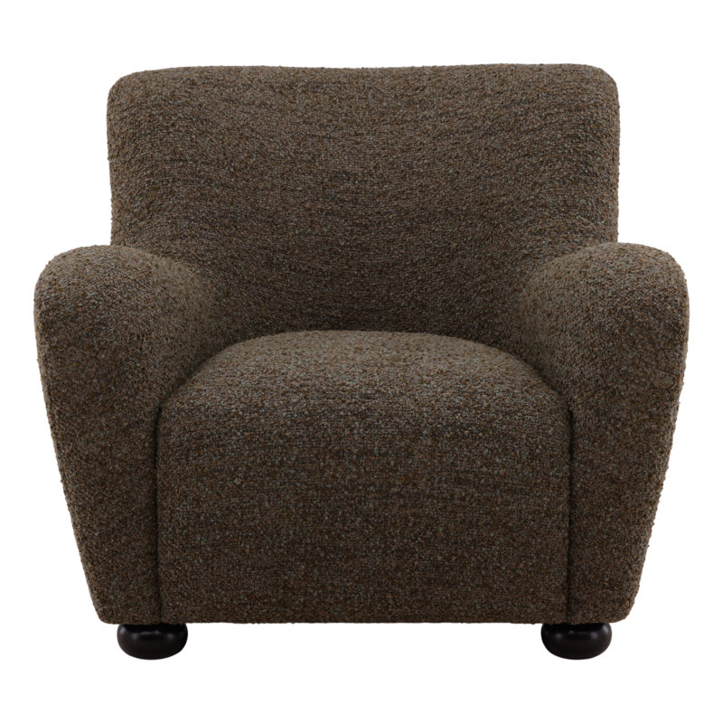 Chaise d'appoint Zulia Camel, Mélange de polyester vert mousse