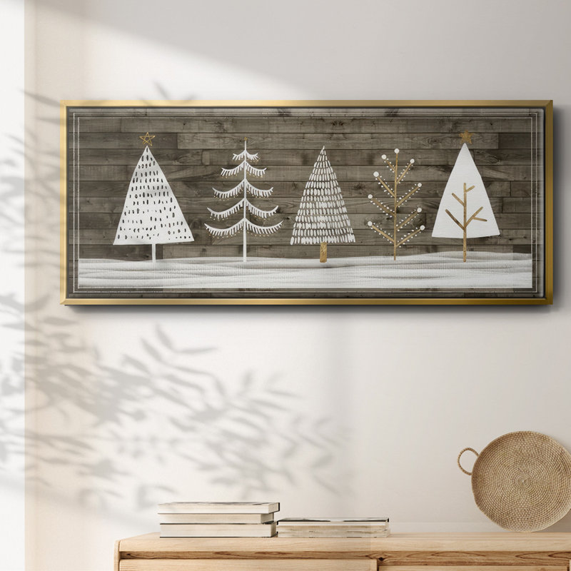 Wooded White Christmas Collection - Toile avec cadre en D