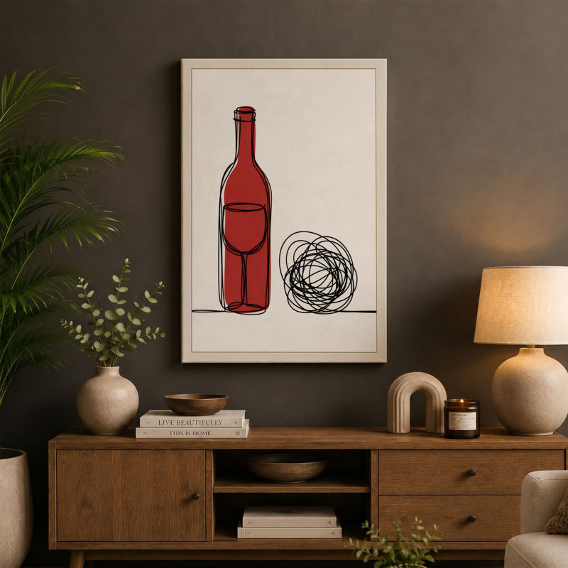 Order and Chaos Minimalist - Wrapped Canvas, 36x24 - 91.4 x 61.0 cm, Taupe Border