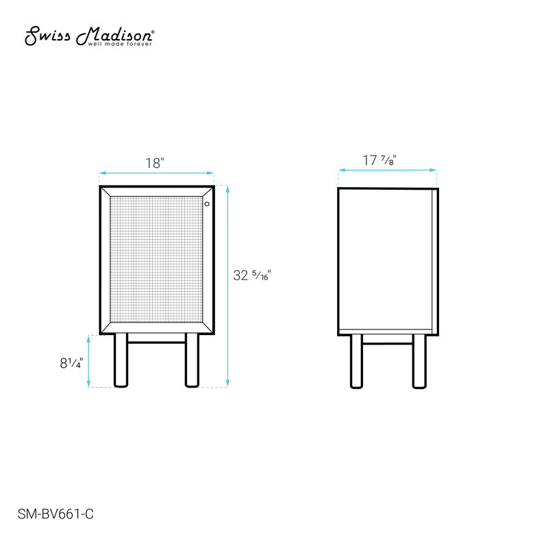 Meuble-lavabo de 18 po Classe Class, Chêne