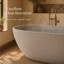 Baignoire autoportante ovale 65 po en résine de couleur unie avec bonde escamotable beige