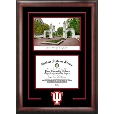 NCAA Indiana Hoosiers Spirit Graduate Diploma with Campus Images Lithograph Frame
