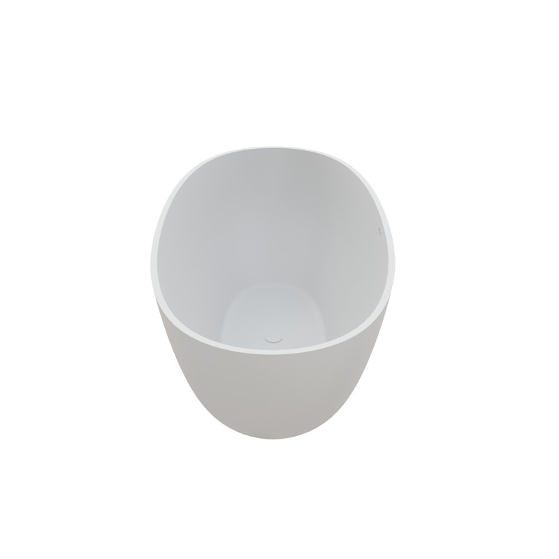Fslefay 61'' Freestanding Bathtub Solid Surface Deep Soaking Tubs, White
