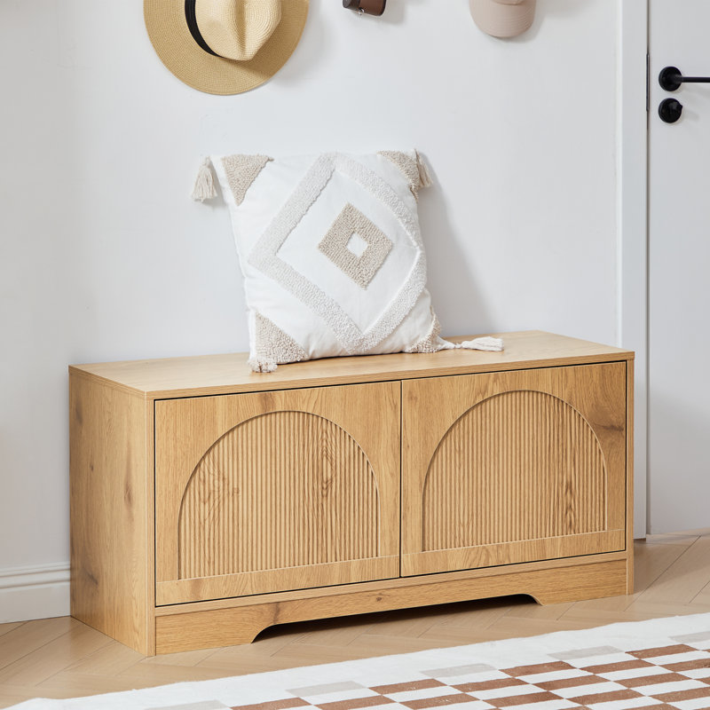 8 Pair Shoe Storage Bench, Yellow