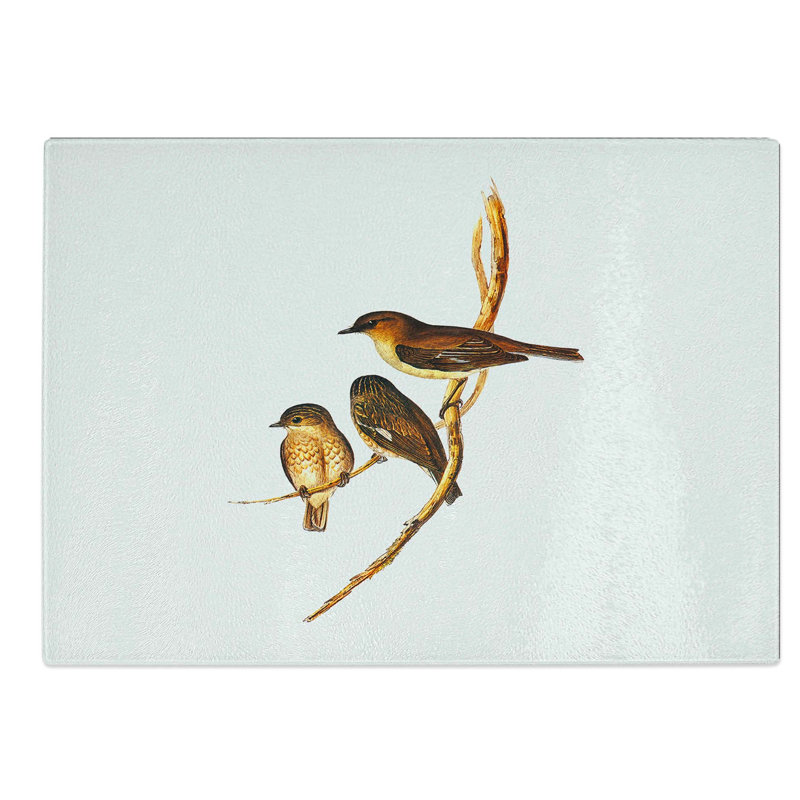 Glass Dusky Robin by Elizabeth Gould Chopping Board, 39 cm W x 28.5 cm L