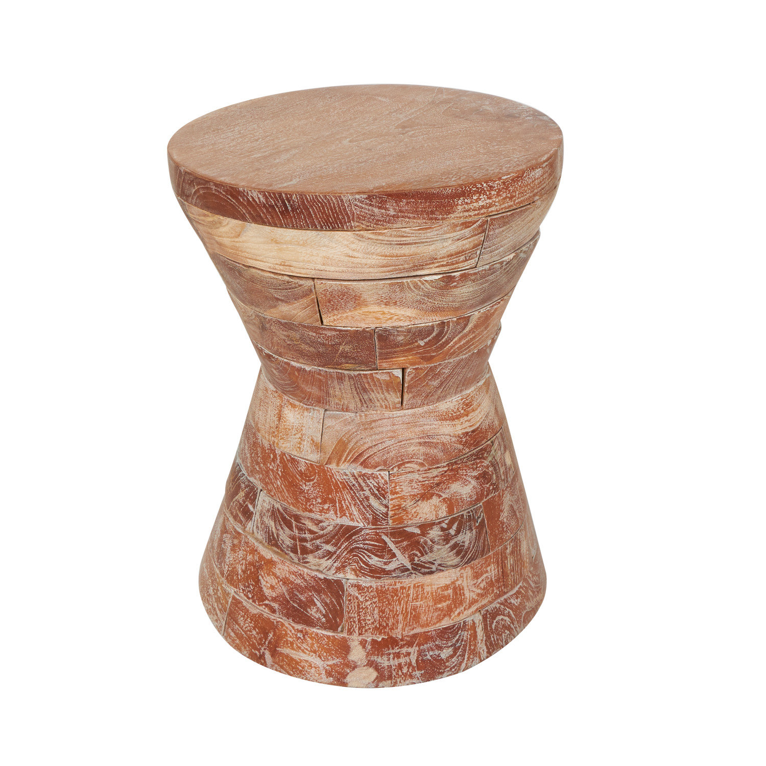 Union Rustic Cole And Grey Teak Wood Handmade Hourglass Geometric