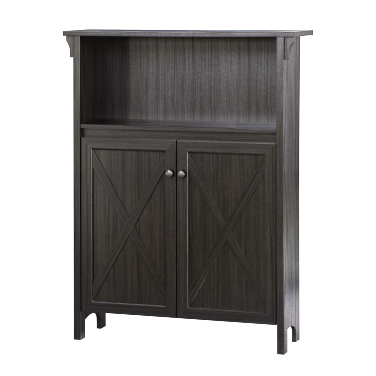 Lancaster 1 - Shelf Storage Cabinet Rebrilliant Finish: Black