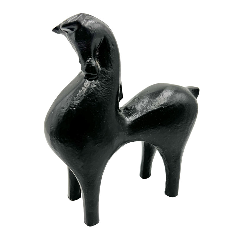 Khansaa Handmade Aluminum Horse Sculpture, Black