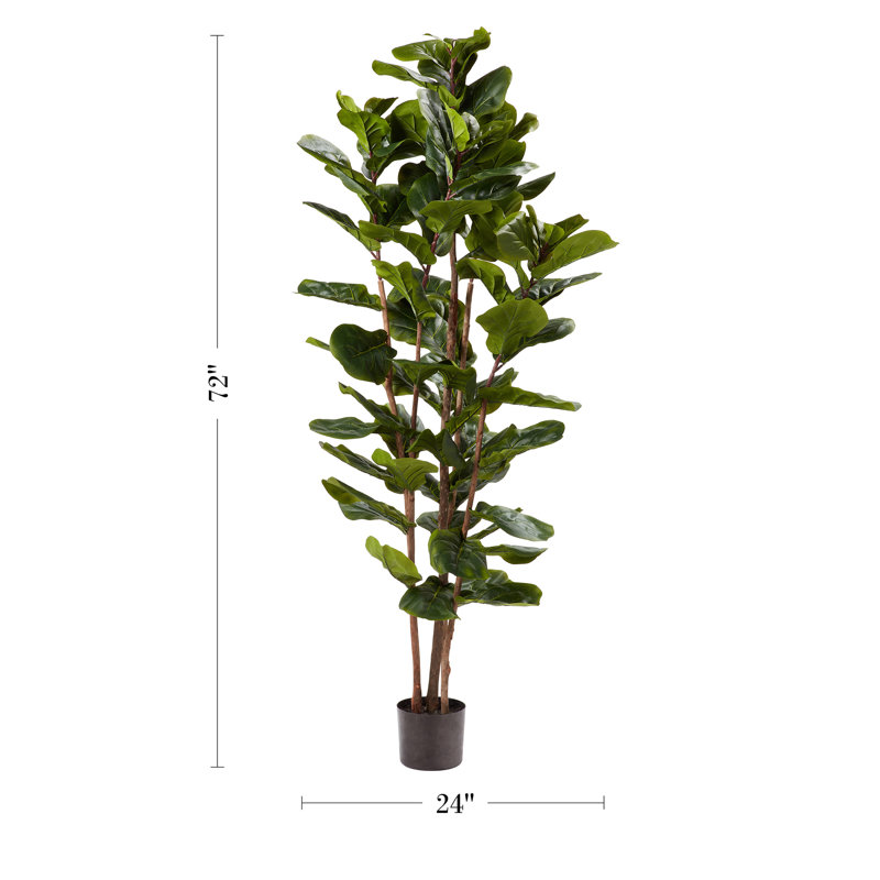 182.88cm Faux Fiddle Leaf Fig Tree in Planter
