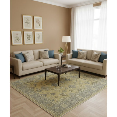Tapis oriental Oushak Chobi Mute Beige