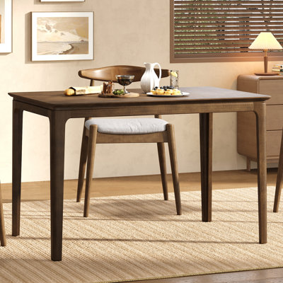 Klaudia Mid-Century Modern Dining Table with Rubberwood Legs