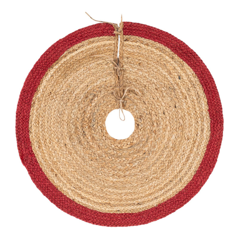 Jupe d'arbre de Noël à tisser Unique, Beige, Rond 2 pi 2 po