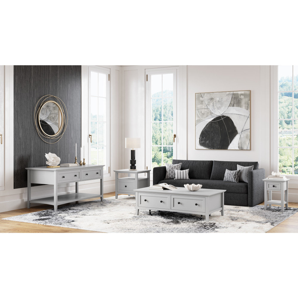 Renee Square End Table, Gray