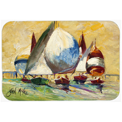 Caroline's Treasures Bimini Sails Sailboat Glass Cutting Board