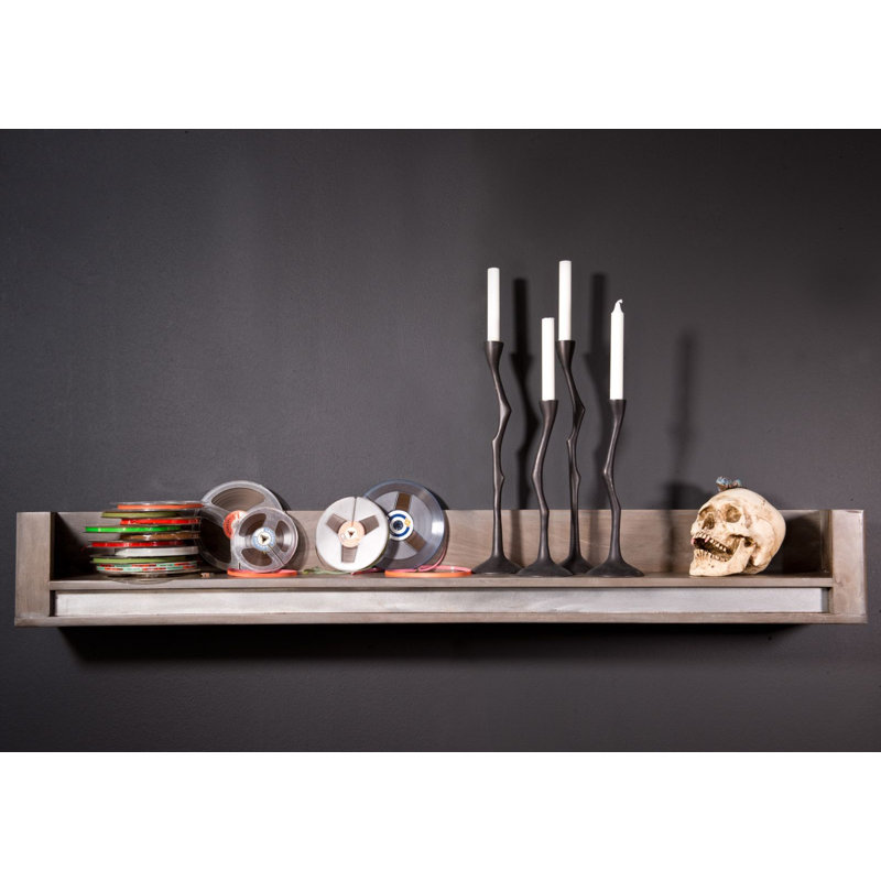 Sydney Sheesham Solid Wood Accent Shelf, Smoked oak, 20cm H x 150cm W x 22cm D