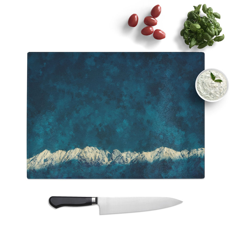 Tempered Glass Light on the Mountain Top Chopping Board, 28.5 cm x 39 cm