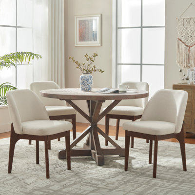 Bason 19.5" H Polyester Upholstered Dining Chairs (Set Of 4)