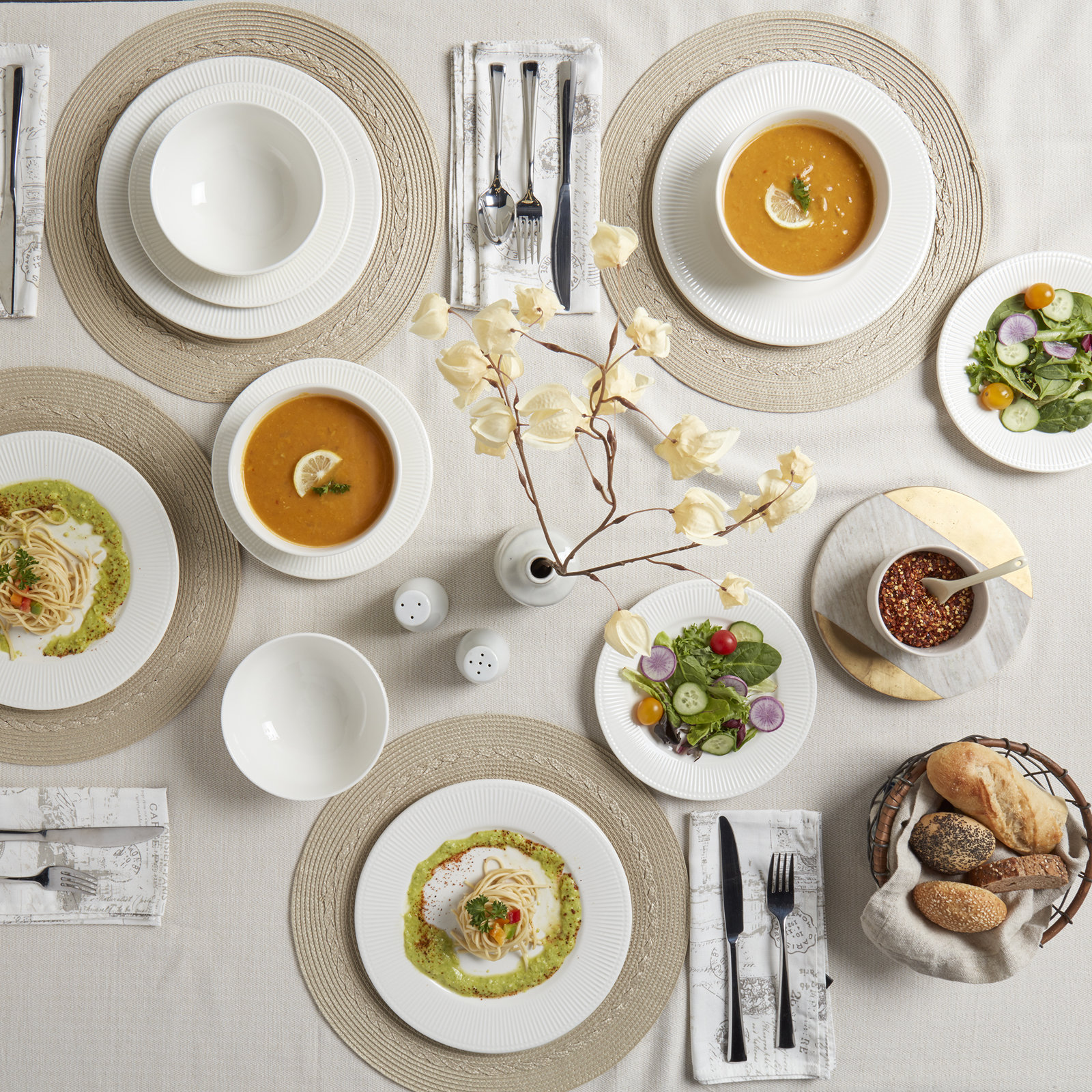 Grady Porcelain China Dinnerware Set