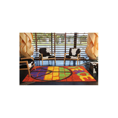 Tapis décoratif lavable à la machine Peace