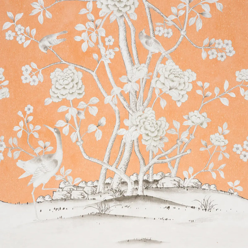 Schumacher x Mary McDonald Chinois Palais Panel, Tangerine