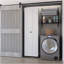 Armoire à balai Aiken avec tablettes de rangement et supports à balai, blanc