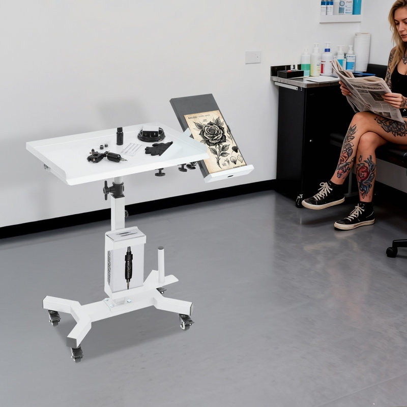 Chariot-plateau avec station de table rotative, Argent argent