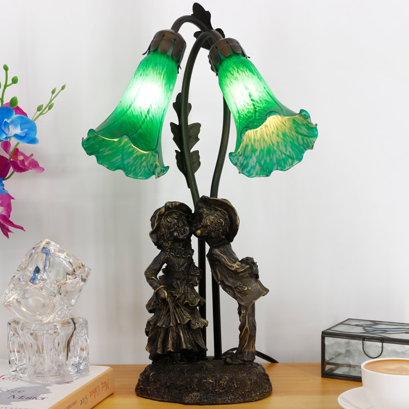 Lampe de table 17,5 pouces Lily Flower Tulip, Vert