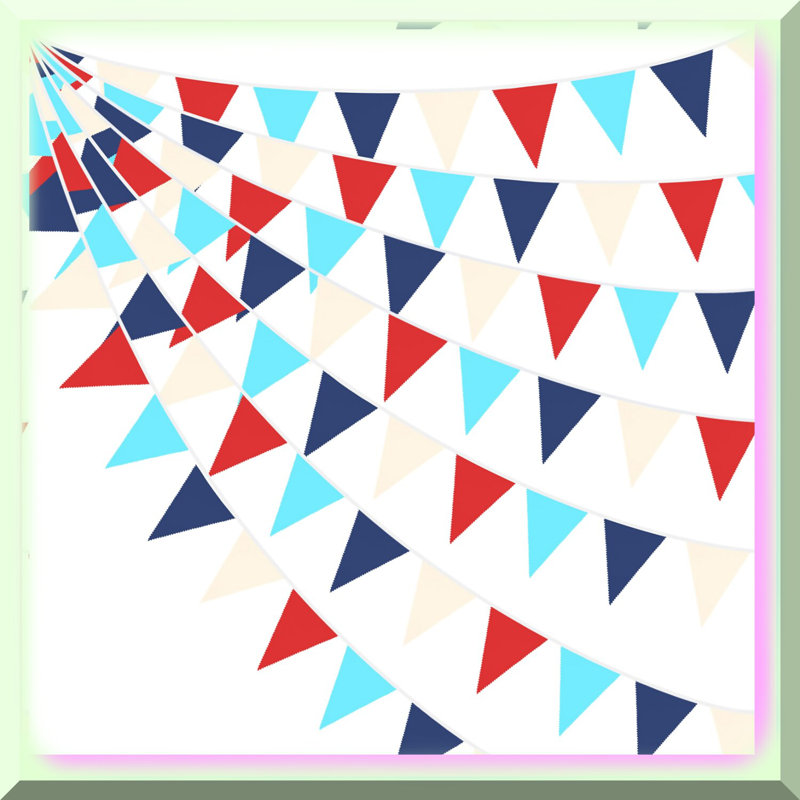 Blue Glitter Birthday Banner with String and Needle