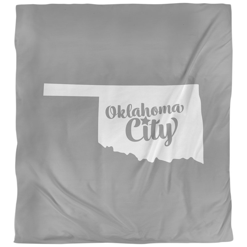 Housse de couette oklahoma city oklahoma, Housse de couette pour grand lit, Gris, Microfibre