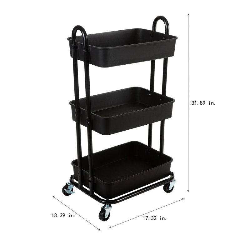 Chariot de rangement multifonctionnel à 3 niveaux Neu Home, H 31,89 po x l 13,39 po x P 17,32 po