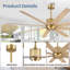 Ventilateur de plafond 72 po à 8 pales 72 po avec fixation à la tige verticale-323781272-323781273-323781274