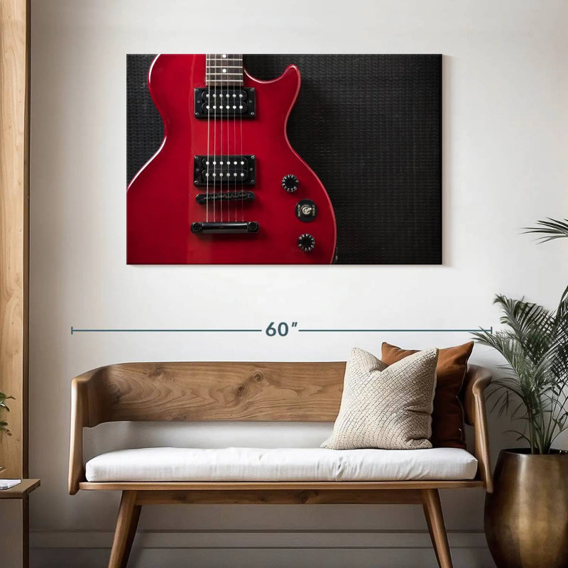 Guitare électrique Abarca Shiny Red, H 30 po x l 45 po