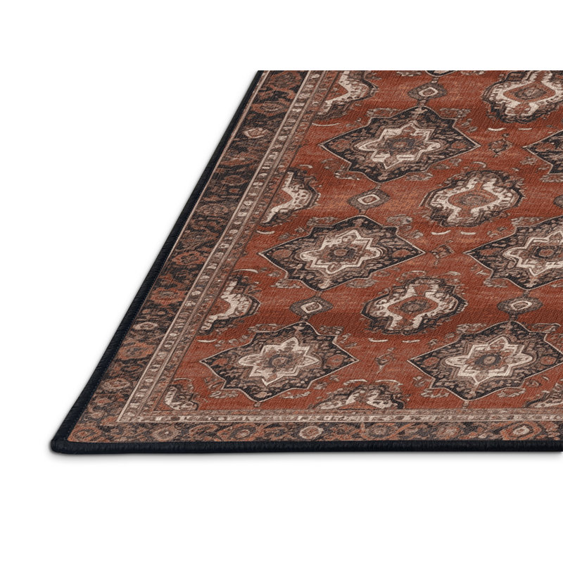 Tapis brun lavable à la machine, Carré 4 pi x 4 pi