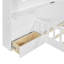 Lit double pleine grandeur avec fenêtre et tiroirs de chevet, lit plateforme avec tablettes et ensemble de prises et port USB, blanc