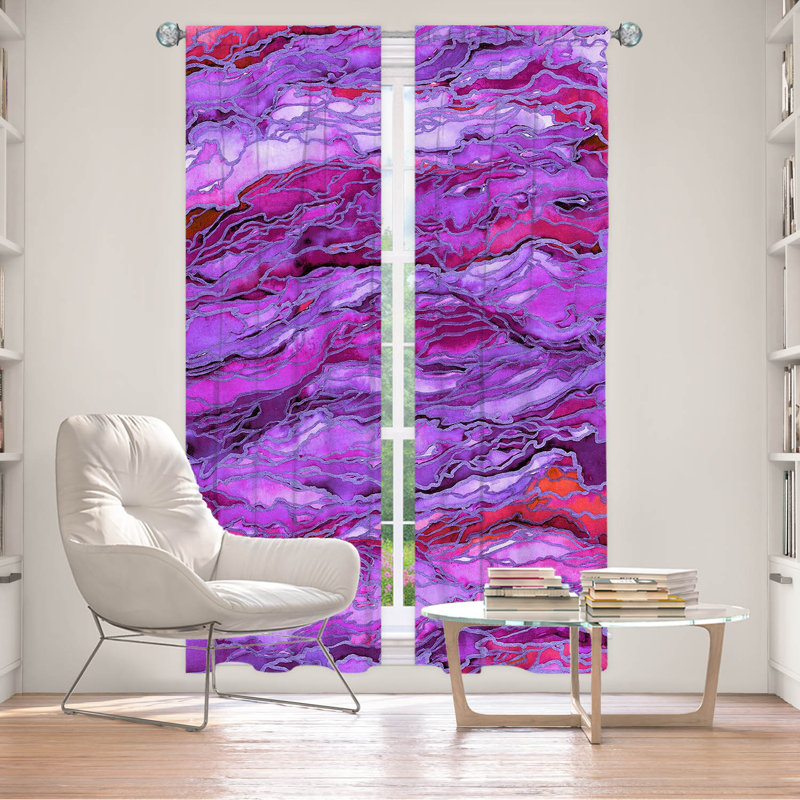 Room Darkening Curtain Pair, 20" W x 52" L, Purple/Red