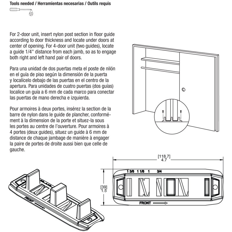 Wardrobe Door Bottom Guide