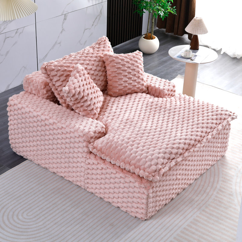 Canapé inclinable à compression 51,2 po Boneless, Rose