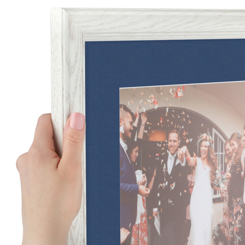 Cadre pour photo simple 18 po x 36 po en bois mat brun, Bleu de Delft
