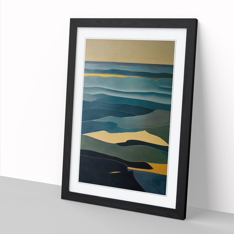 Seascape Abstract Vol.10 - Single Picture Frame Print, 64cm H x 46cm W x 2cm D, Black