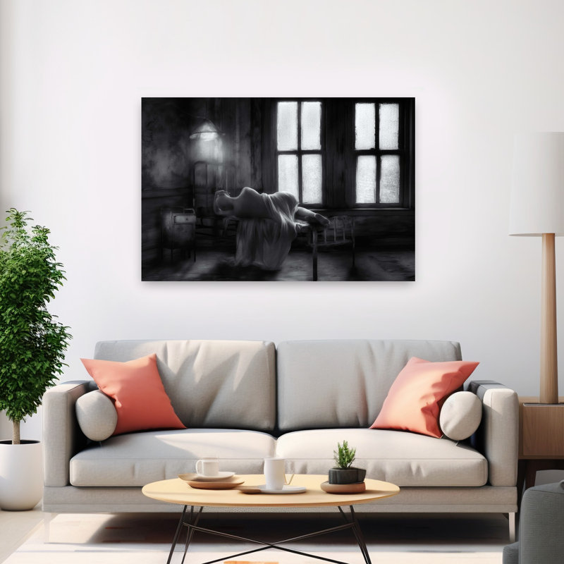 " Solitary Room Study Dramatic Gothic Vintage Architecture Wall Art Print " by Charlaine Gerber, 40" H x 60" W